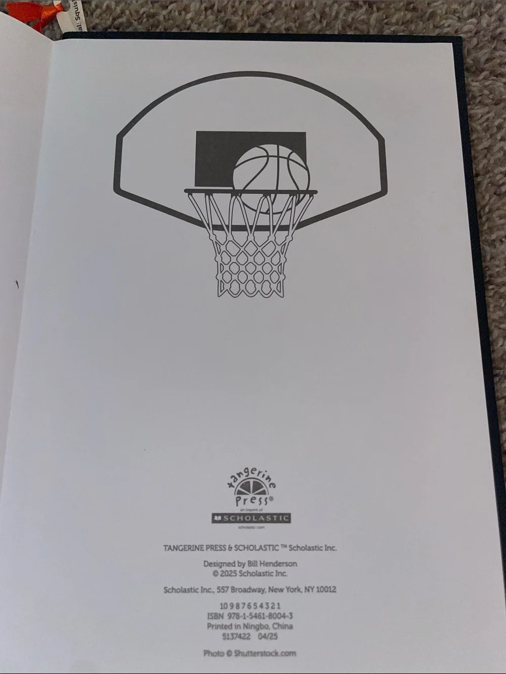 Scholastic Black and Orange Basketball Court Hardcover Notebook